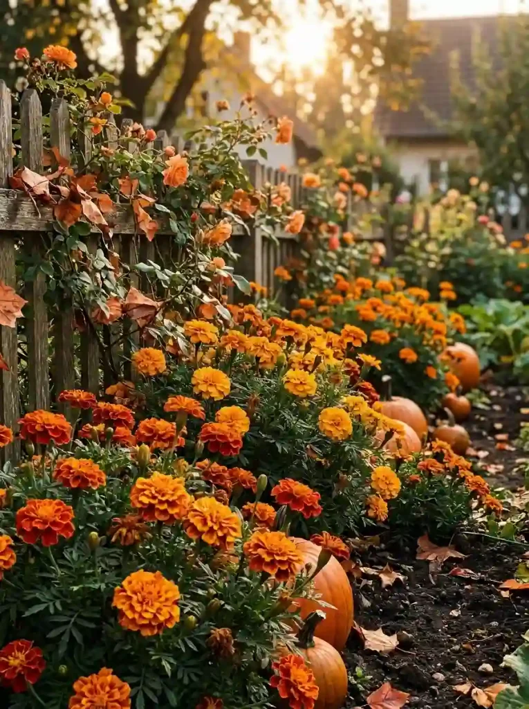4. Golden Marigolds for Warm Fall Borders