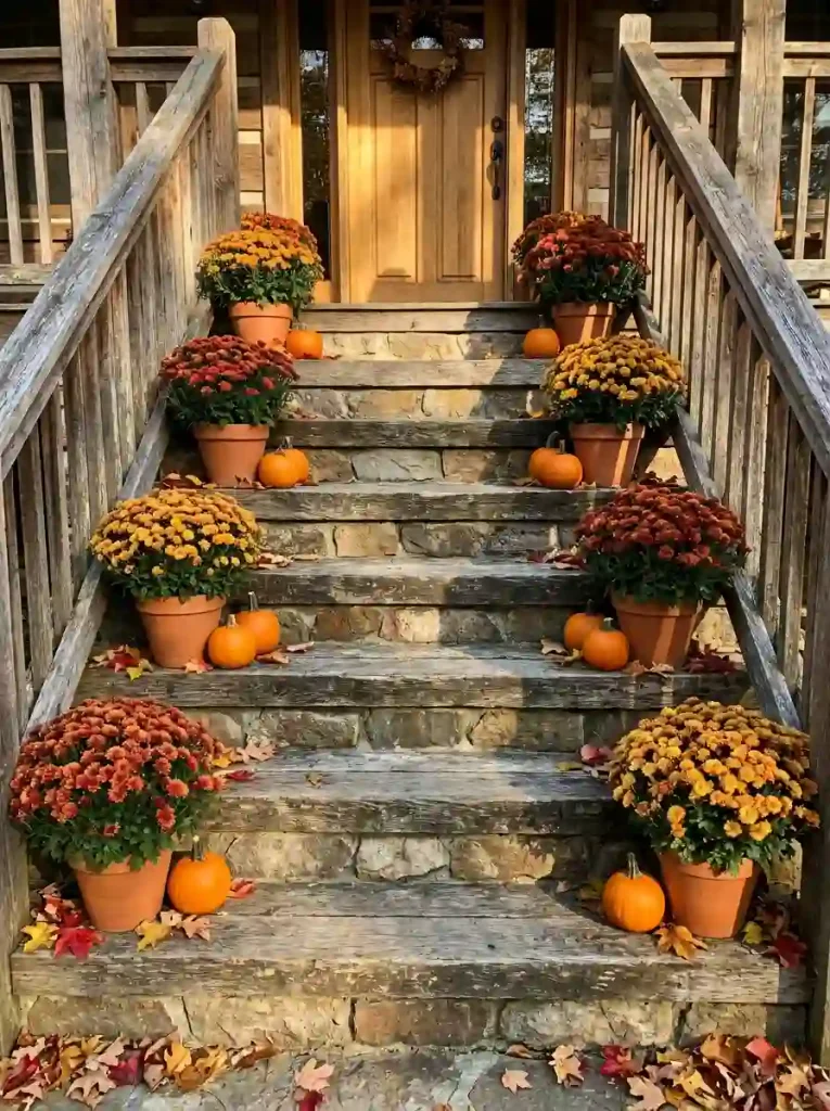 4. Porch Steps in Autumn Layers