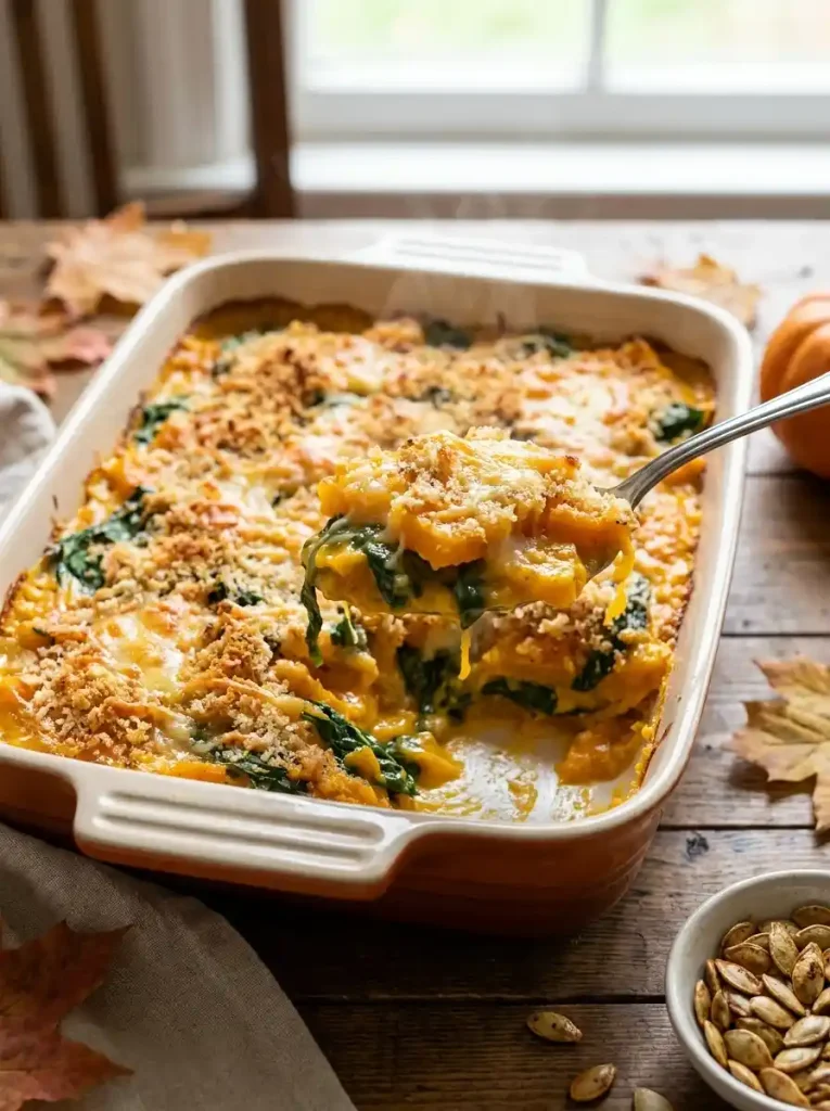 5. Cheesy Butternut Squash Spinach Casserole