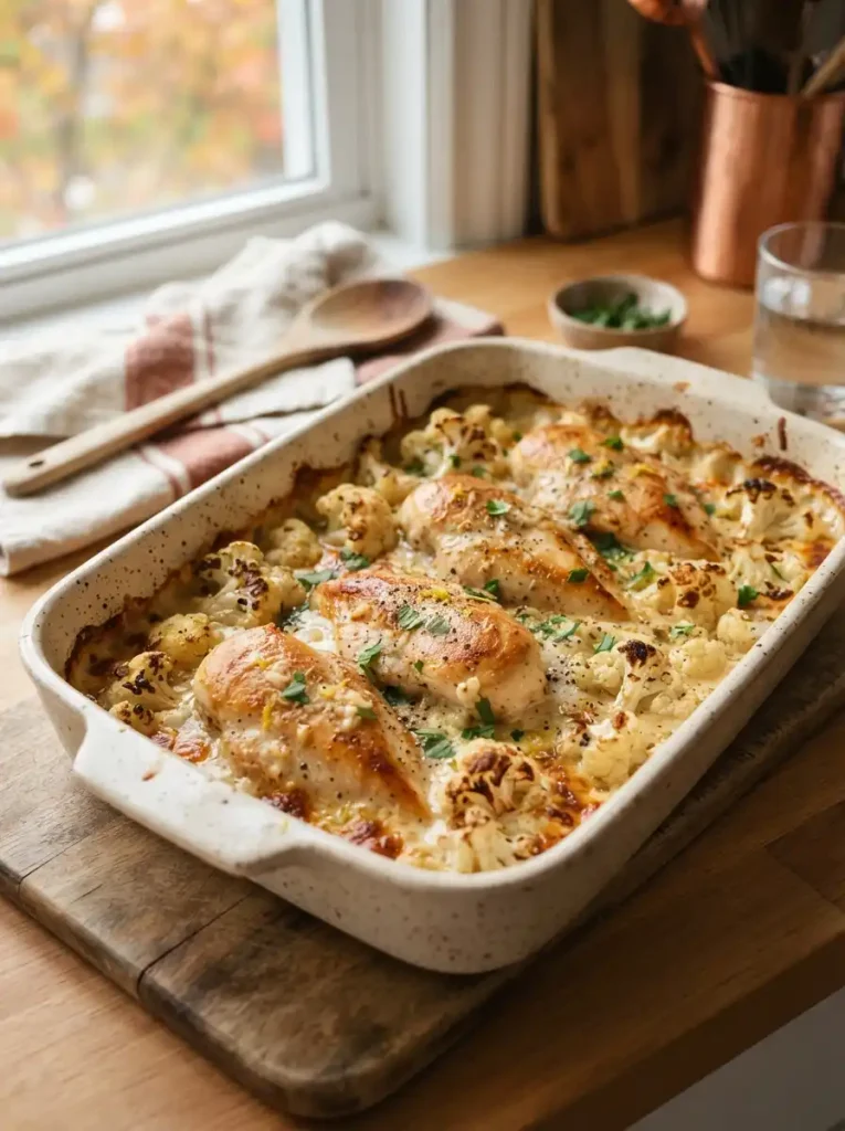 5. Creamy Parmesan Chicken with Cauliflower