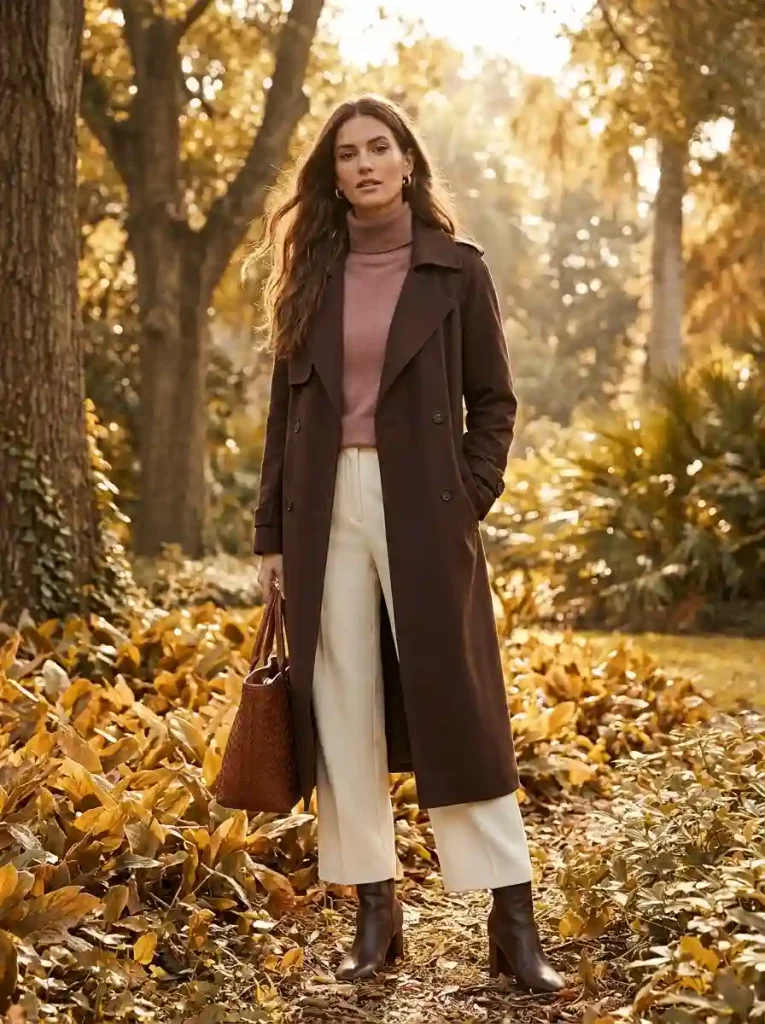5. The Rich Chocolate Brown Trench Moment