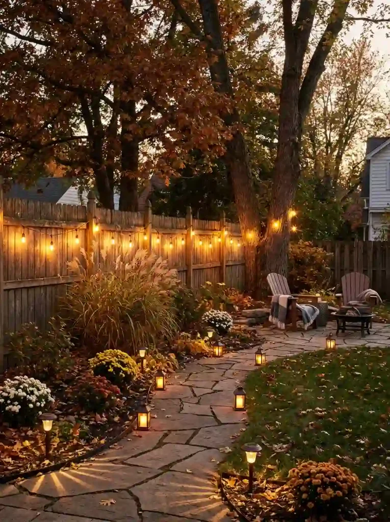 6. Bring in Warm Garden Lighting