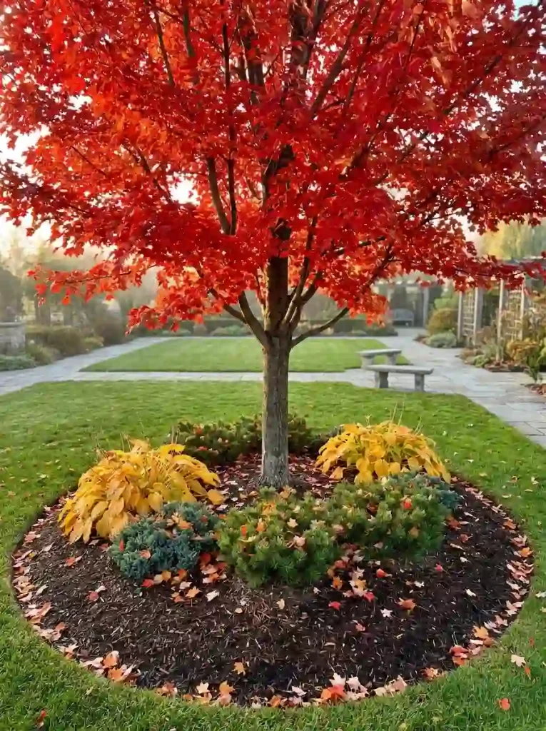 6. Colorful Maple Tree Garden Focal Point