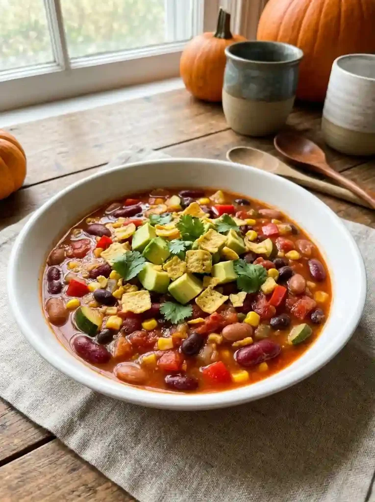 6. Cozy Three-Bean Vegetable Chili