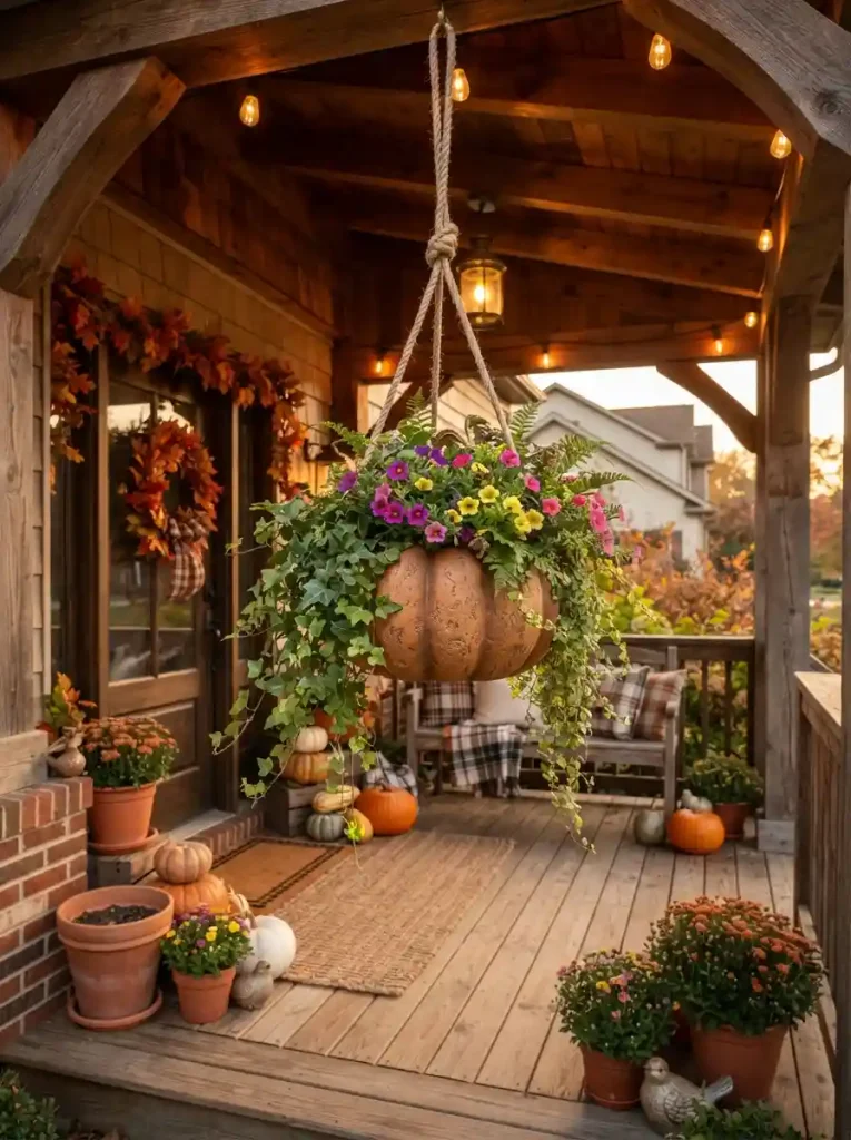 6. Pumpkin Hanging Basket Accent