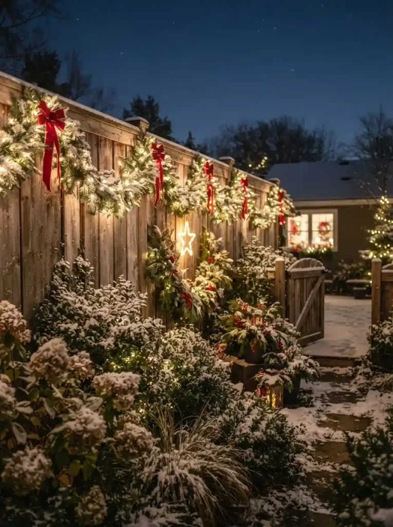7. A Fence Line Filled With Holiday Sparkle