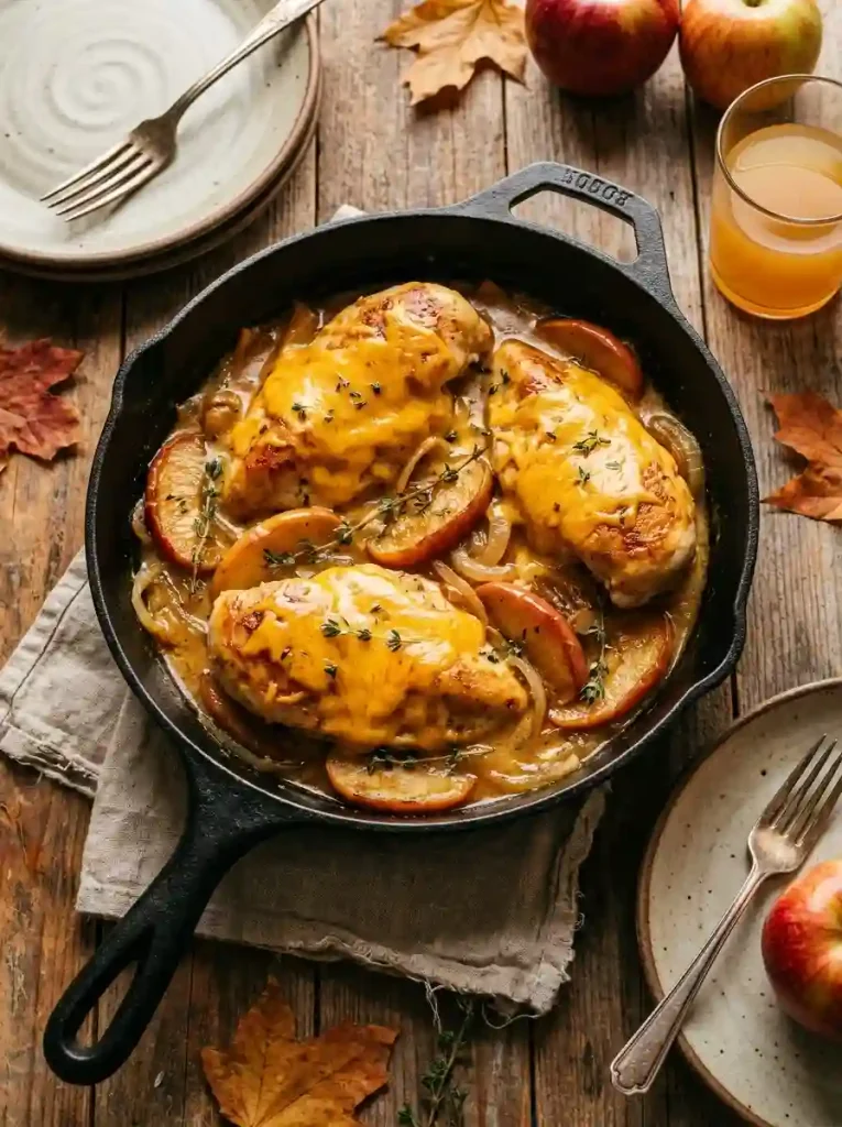 7. Creamy Apple Cheddar Chicken Skillet