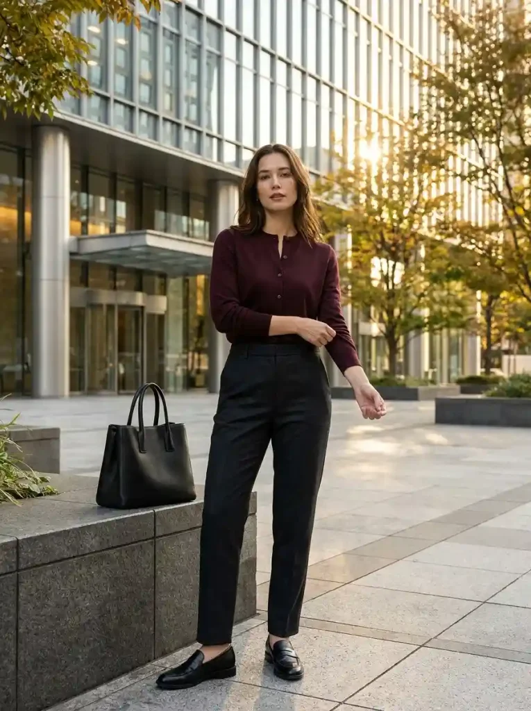 7. Tailored Trousers with a Fine-Knit Cardigan