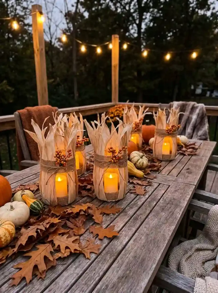 8. Dried Corn Husk Lantern Wraps