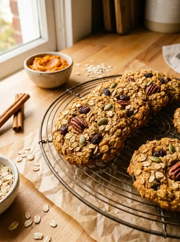 8. Pumpkin Spice Oatmeal Breakfast Cookies