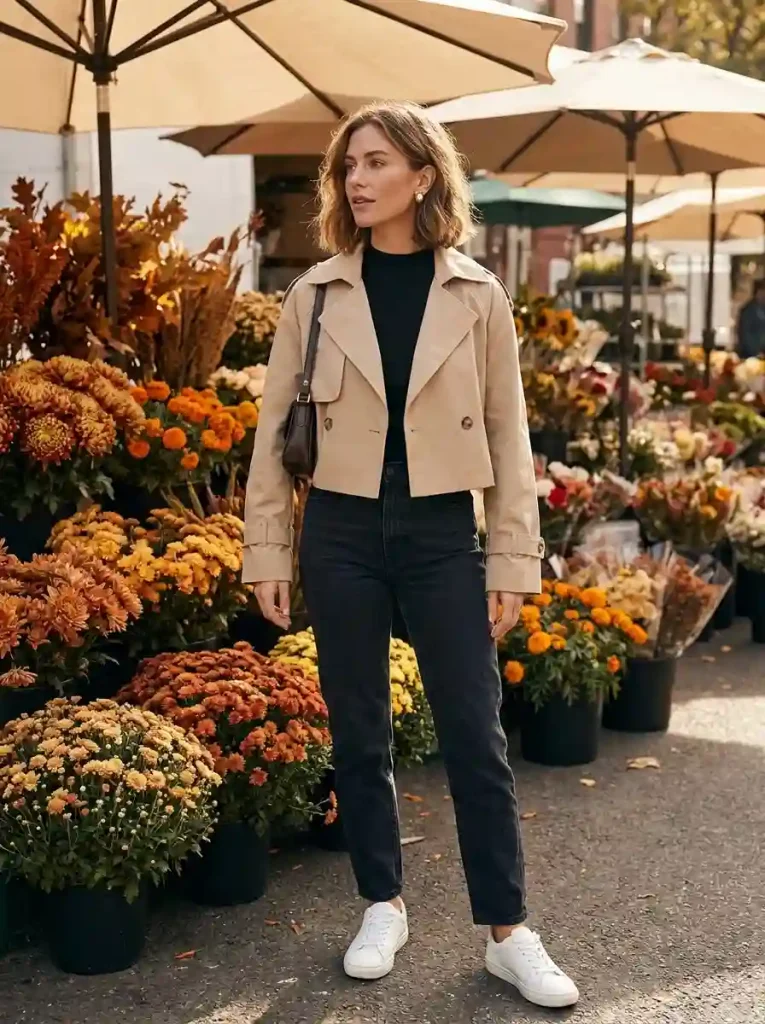 8. The Cropped Trench Coat with Modern Proportions