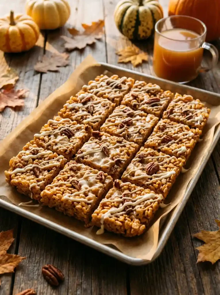 9. Pumpkin Spice Rice Krispie Treats