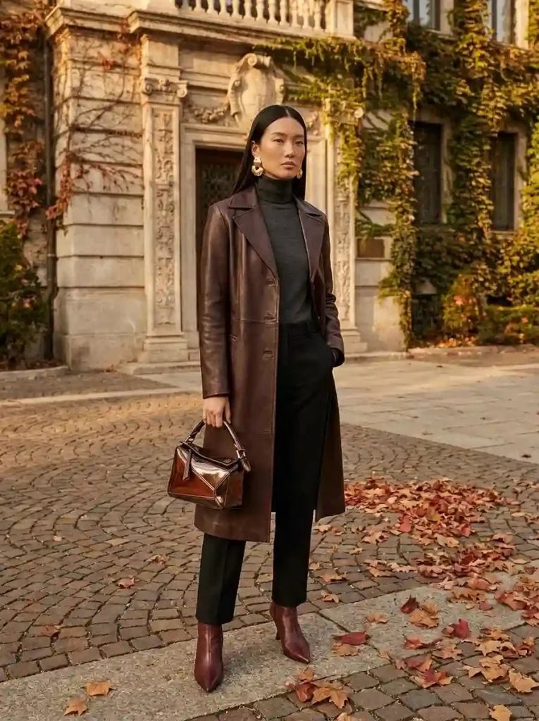 9. The Luxe Leather Trench Coat Statement