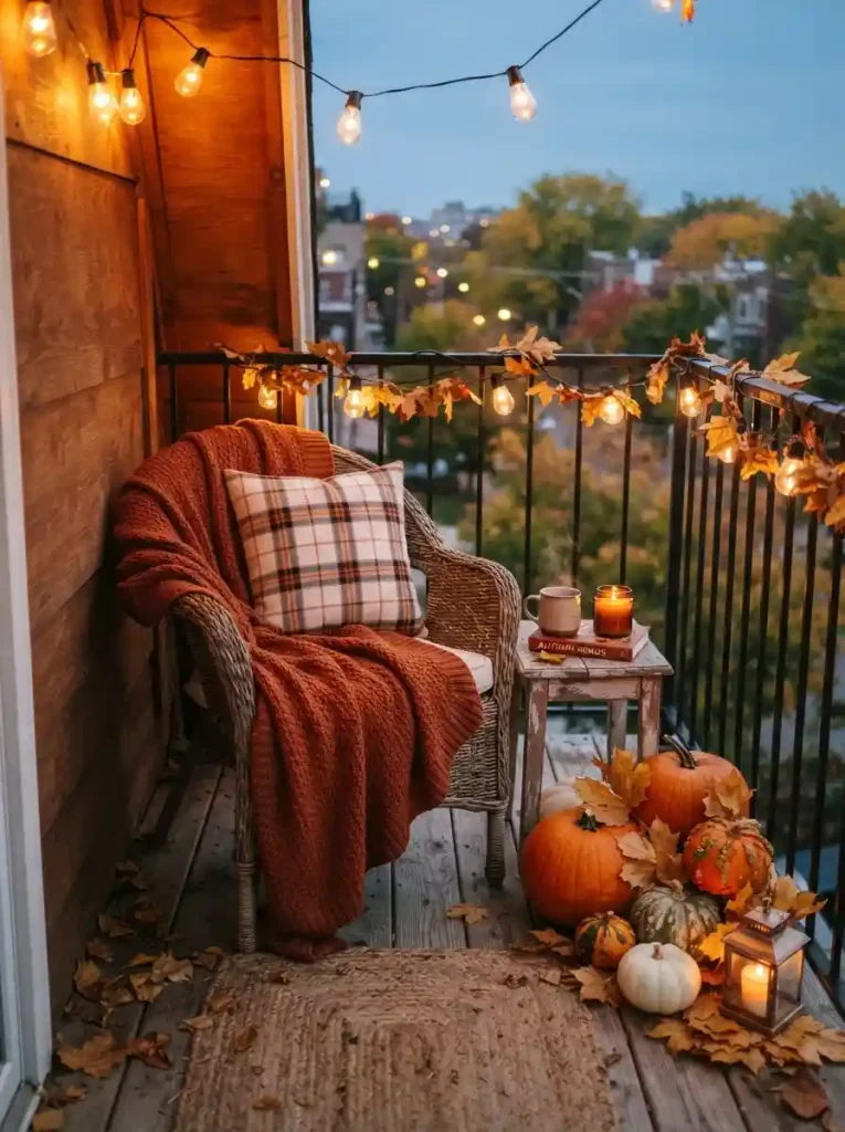 1. Blanket-Layered Pumpkin Lounge
