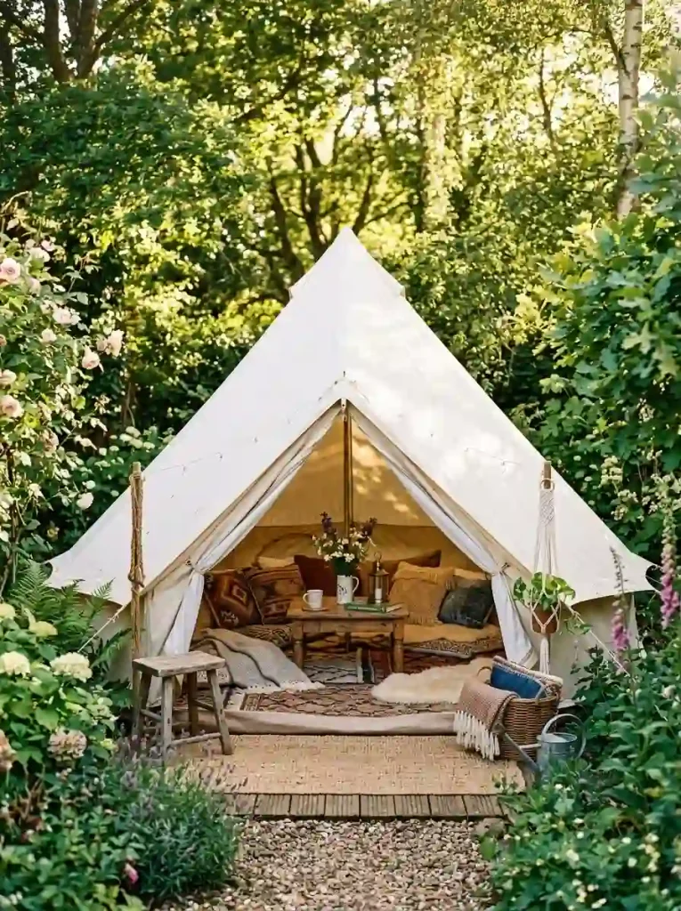 1. Canvas bell tent reading retreat