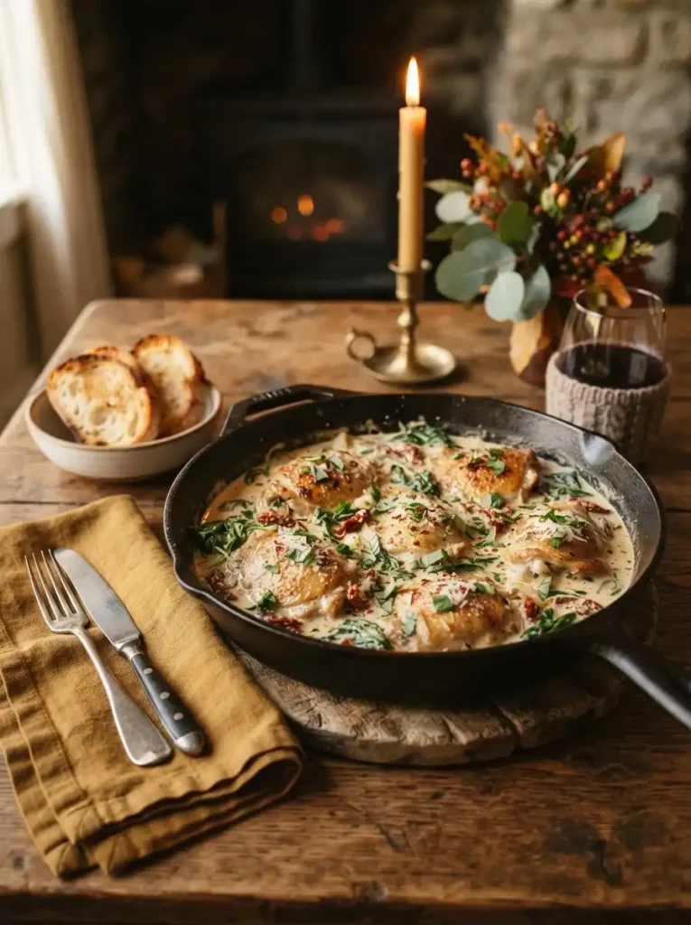 1. Creamy Tuscan Chicken with Spinach