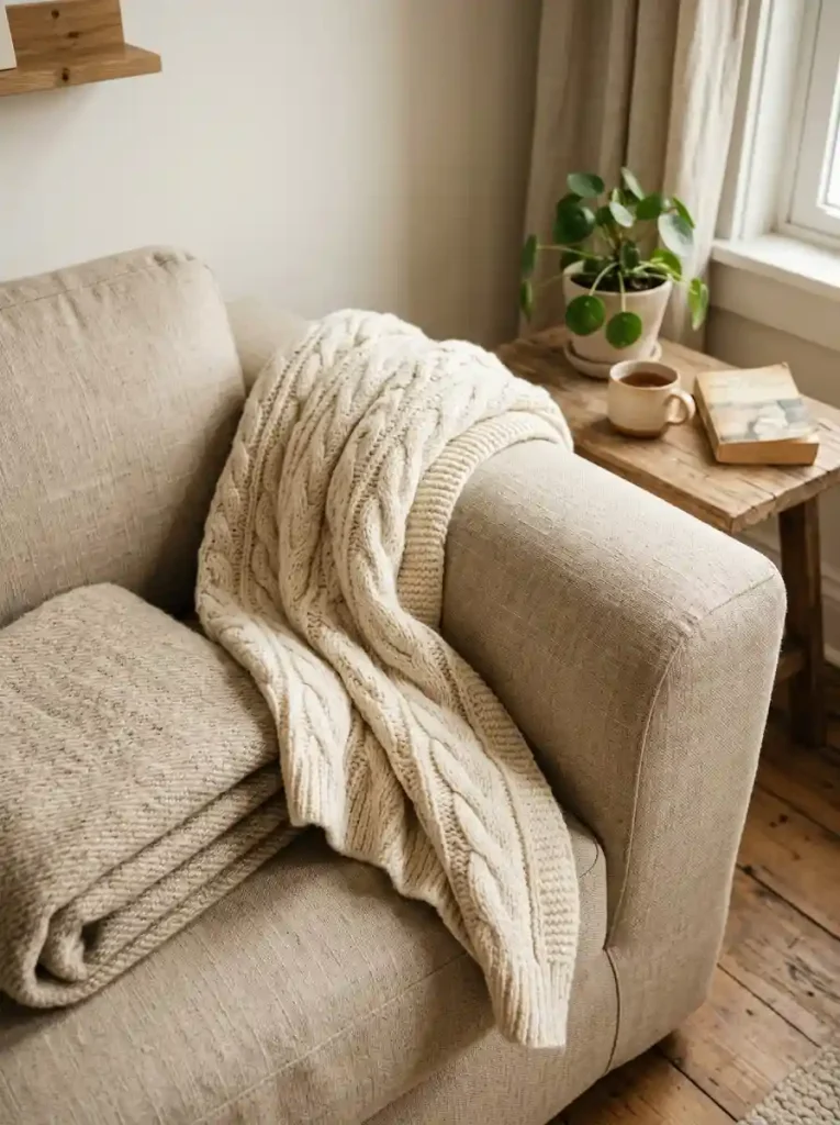 1. Layered Textured Throws