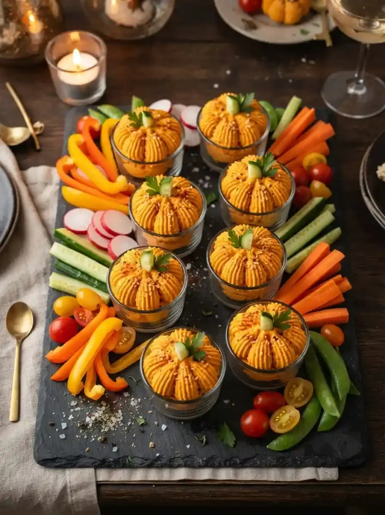 1. Pumpkin Hummus Cups