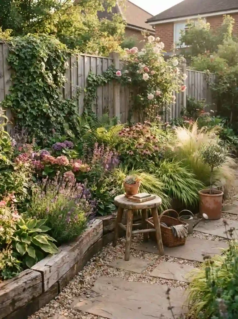 1. Turn an unused corner into a compact garden nook