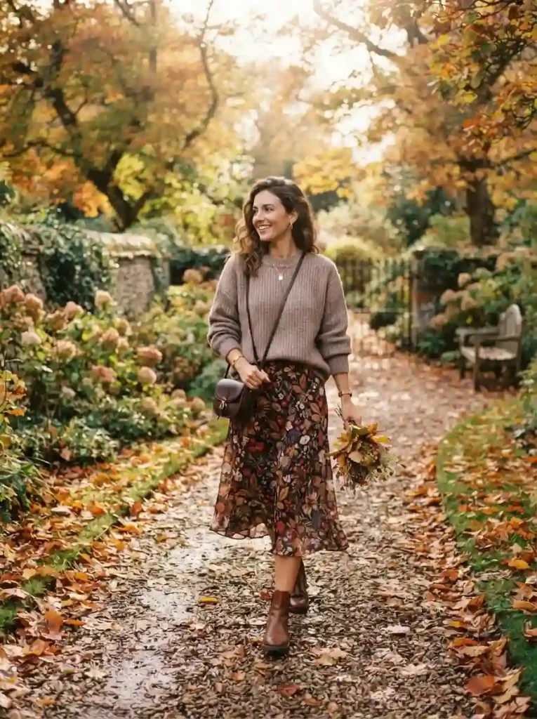 10. Chunky Sweater with a Slip Dress