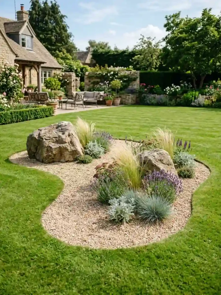 10. Create a Low-Maintenance Gravel Island Garden