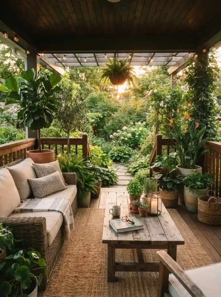 10. Greenery-Filled Porch