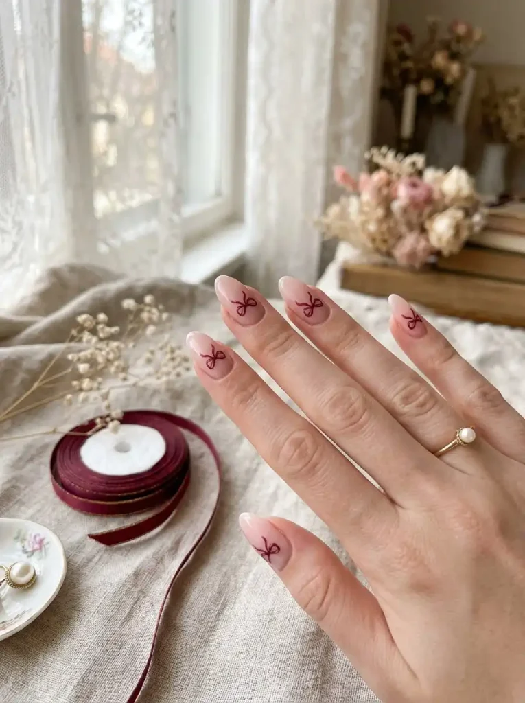 10. Little Bow Nails