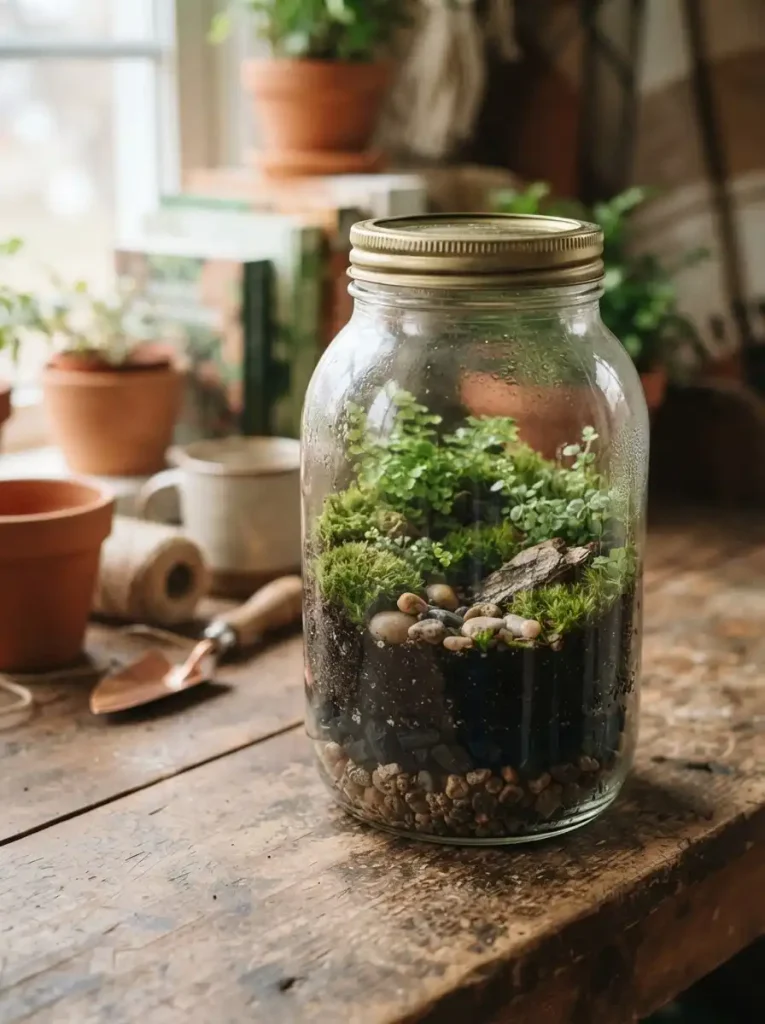 10. Mason Jar Moss Terrarium