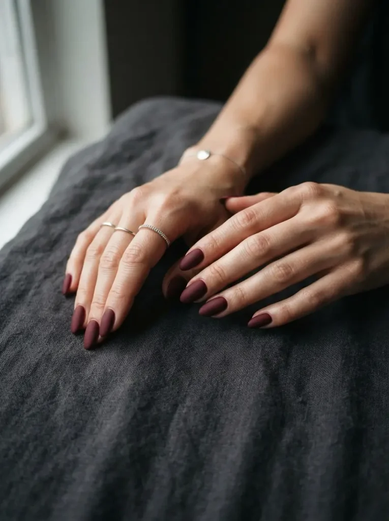 10. Matte Burgundy Elegance