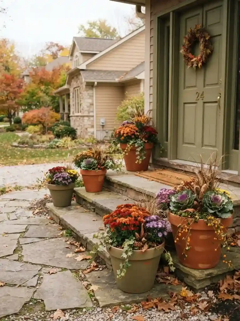 10. Paint Plain Planters in a Warm Autumn Shade