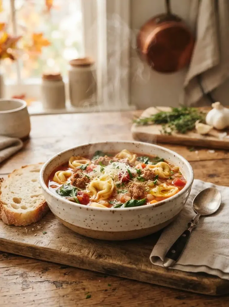 10. Quick Italian Sausage and Tortellini Soup