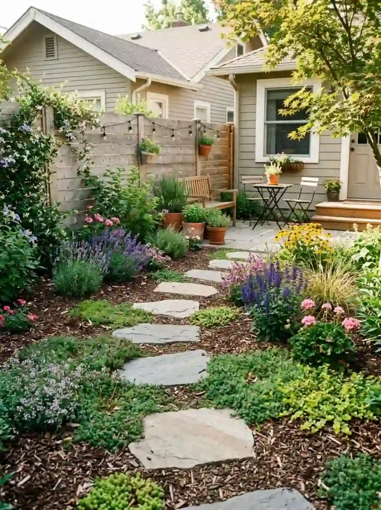 10. Replace a patchy lawn with a simple low-cost groundcover area