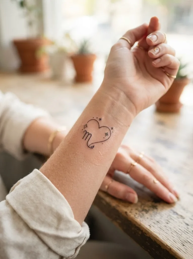 10. Scorpio Heart Tattoo