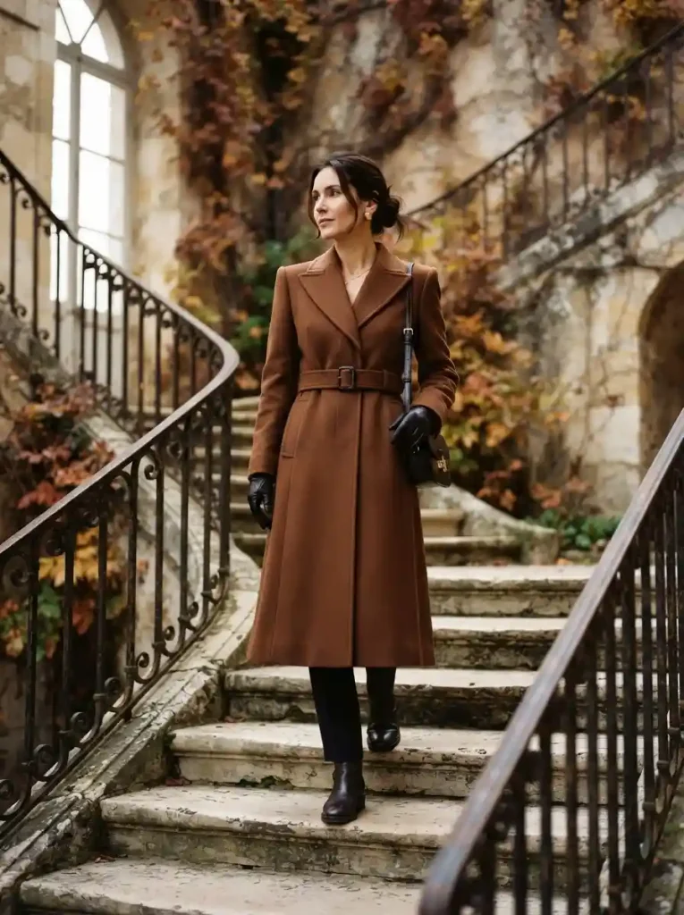 10. Umber Wool Coat, Architectural Lines