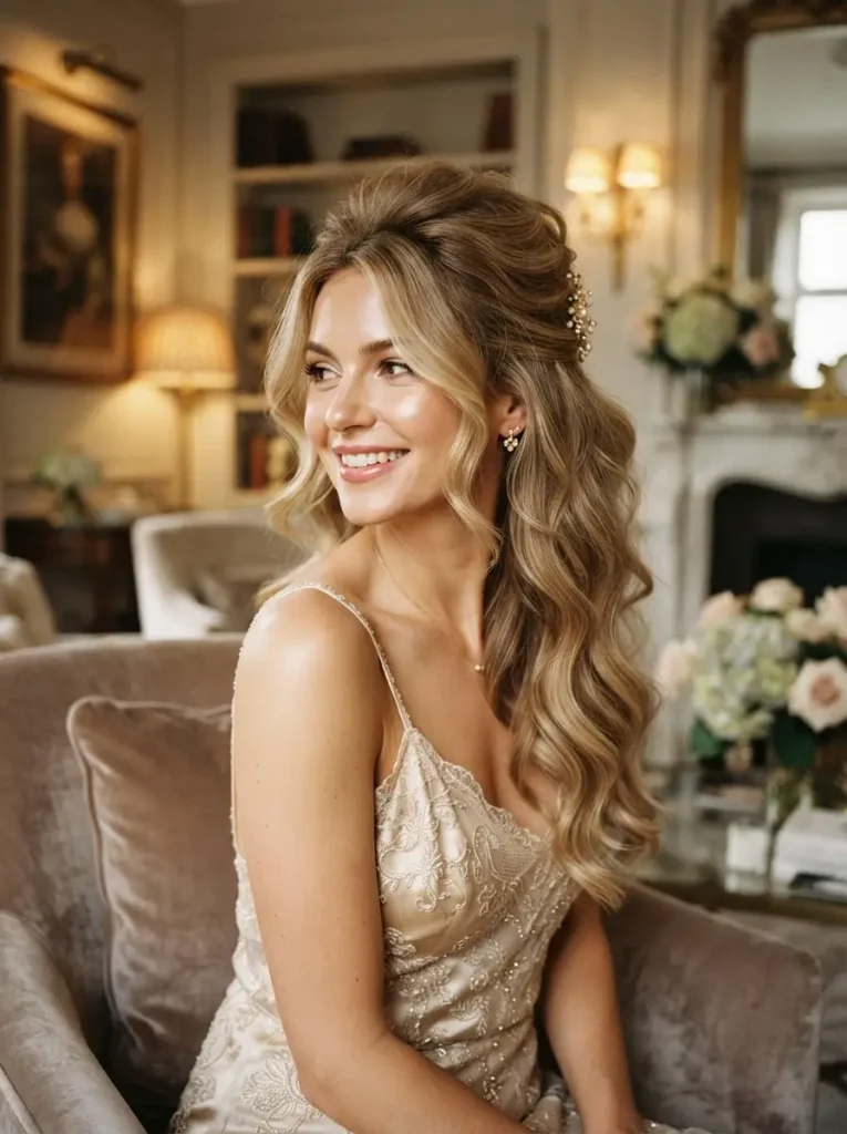 10. Voluminous Crown With Loose Waves