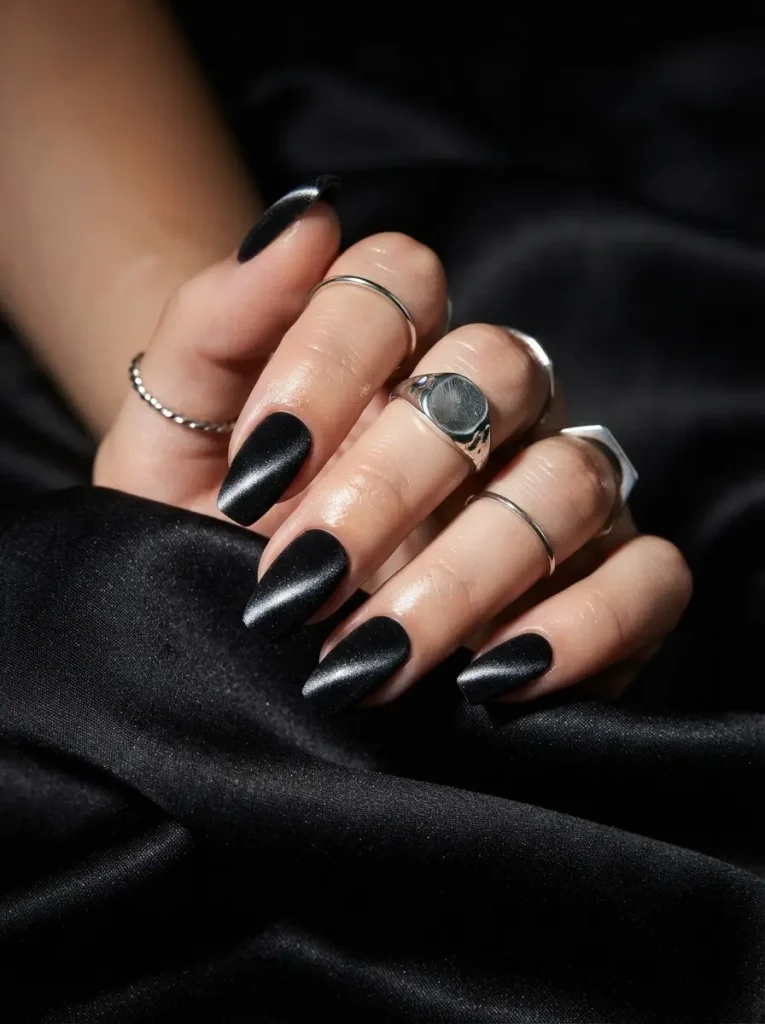 11. Black Velvet Nails