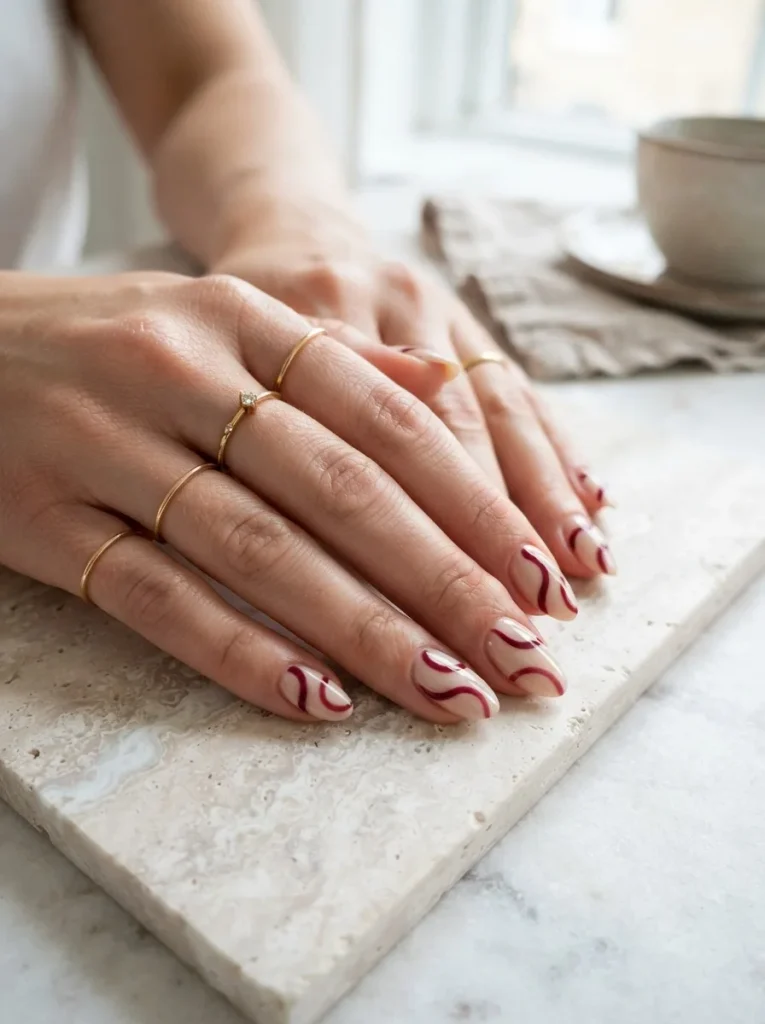 11. Burgundy Swirl Details