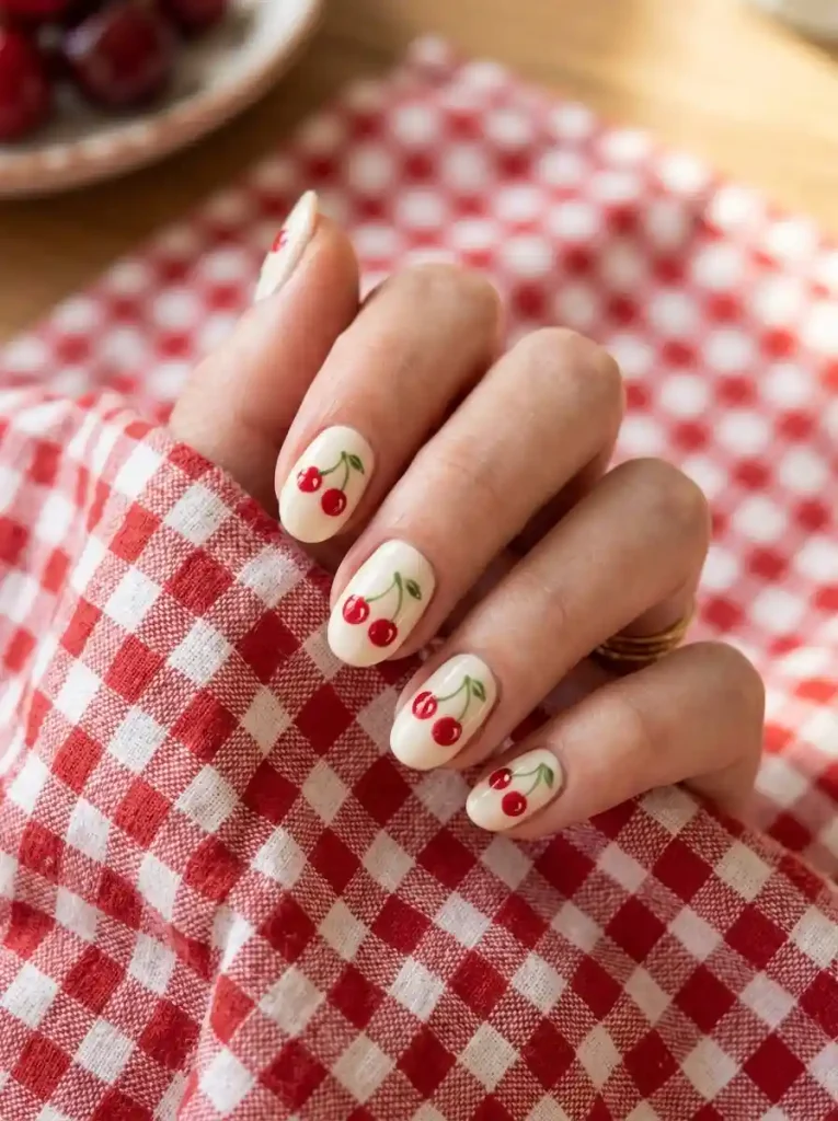 11. Mini Cherry Nails