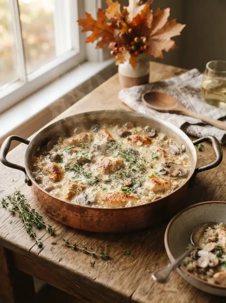 11. One-Pot Creamy Chicken and Mushroom Rice