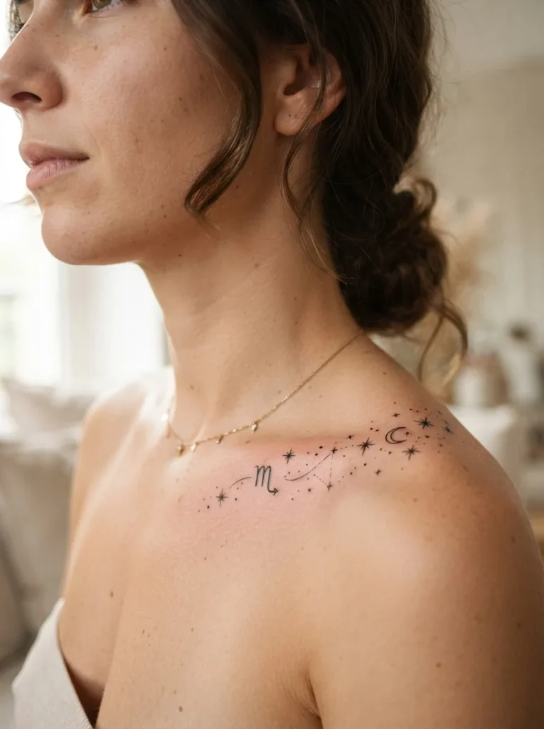 11. Scorpio and Stars Tattoo