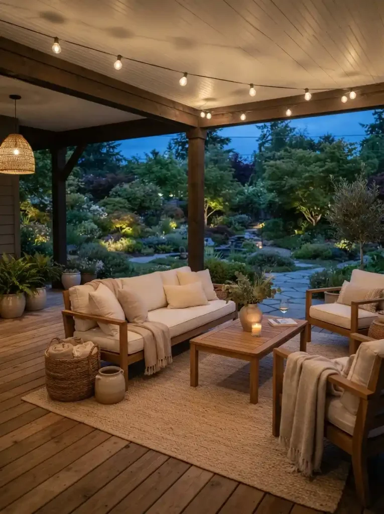 11. Soft Neutral Porch Decor