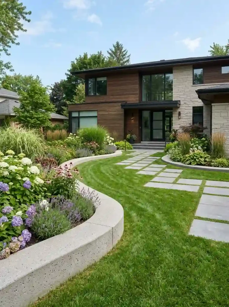 12. Concrete Curb Edging With Rounded Corners