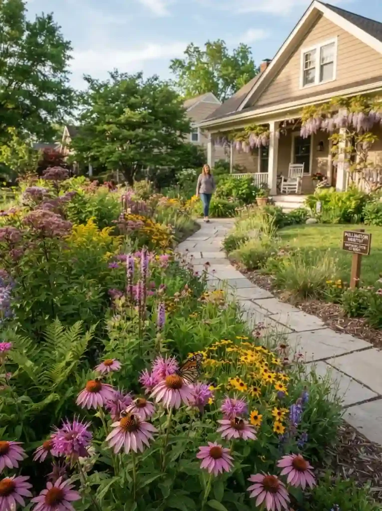 12. Design a Pollinator-Friendly Sidewalk Garden