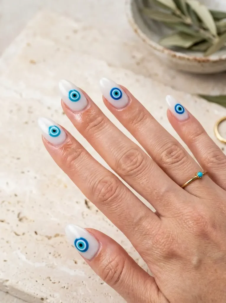 12. Evil Eye Nail Art