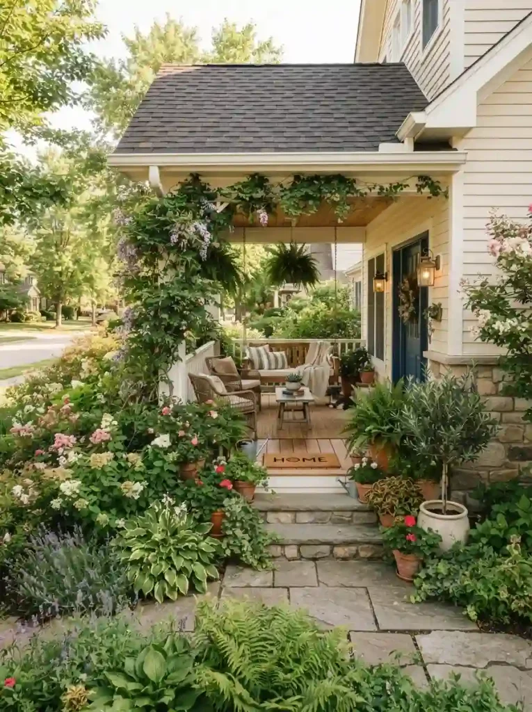 12. Give the Front Porch a Green Backdrop