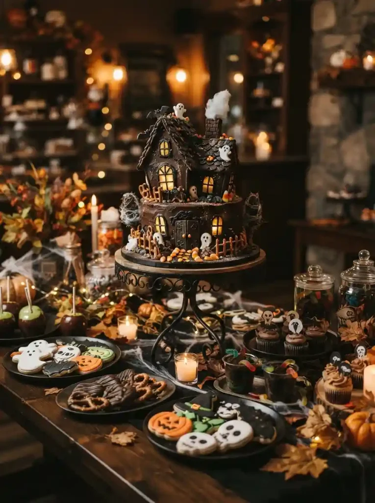 12. Haunted House Cake Centerpiece