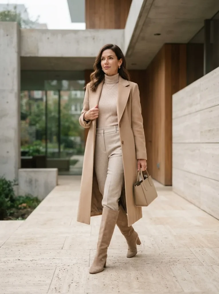 12. Knee High Boots With a Monochrome Outfit