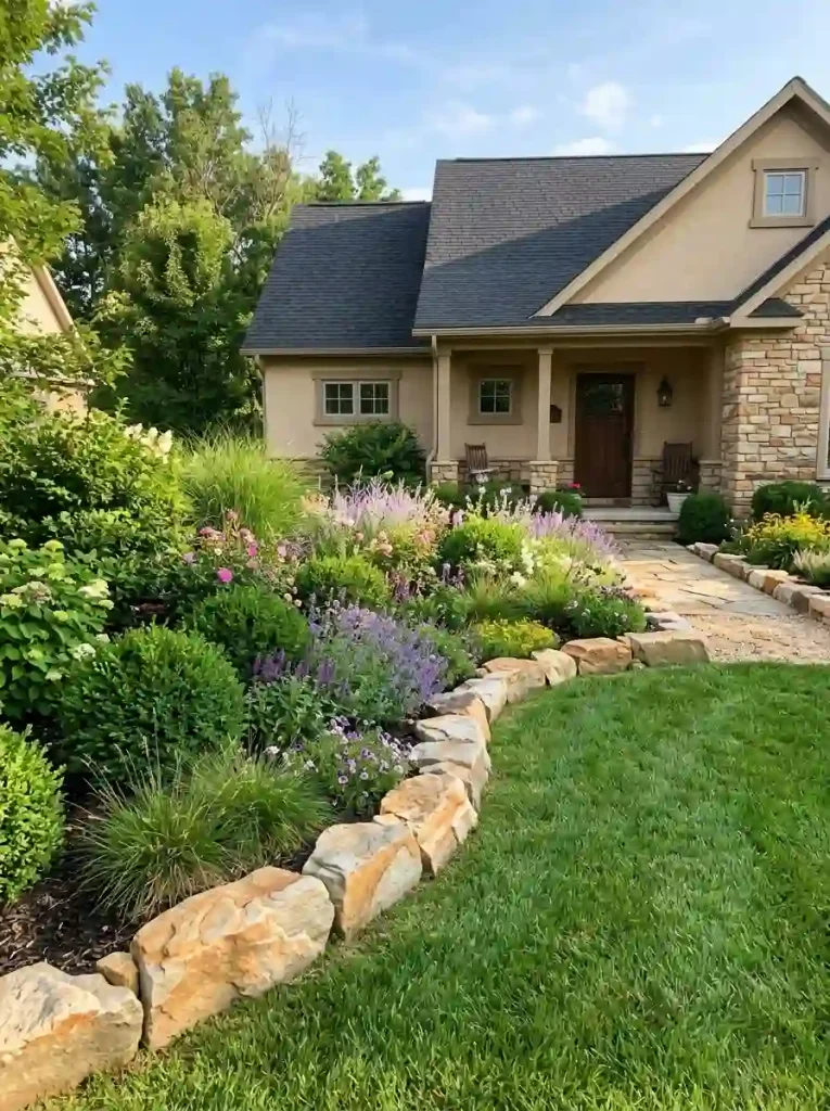12. Mixed Stone and Planting Border