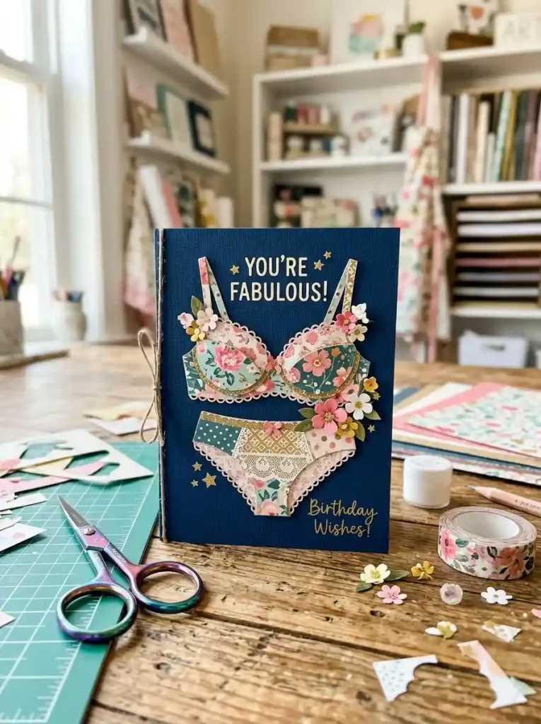 12. Paper Cutout Lingerie Card