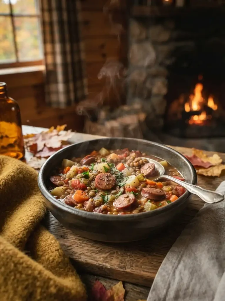 12. Smoky Sausage and Lentil Stew